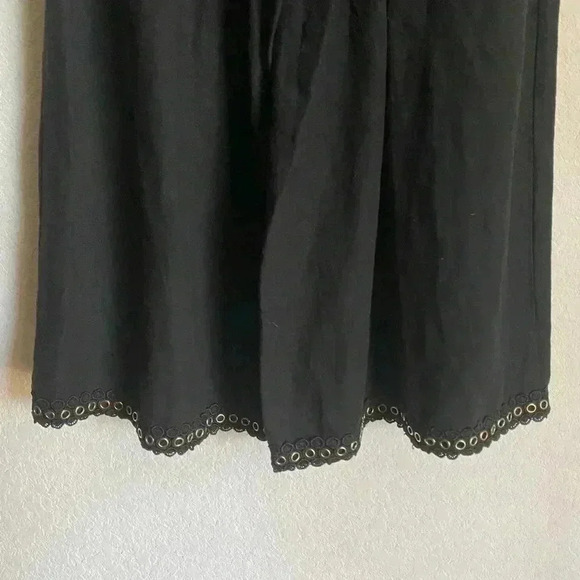 Misa Los Angeles Kova Linen Blend Gaucho Gold Grommet Trim Wide Leg Pants Size S - Picture 9 of 11